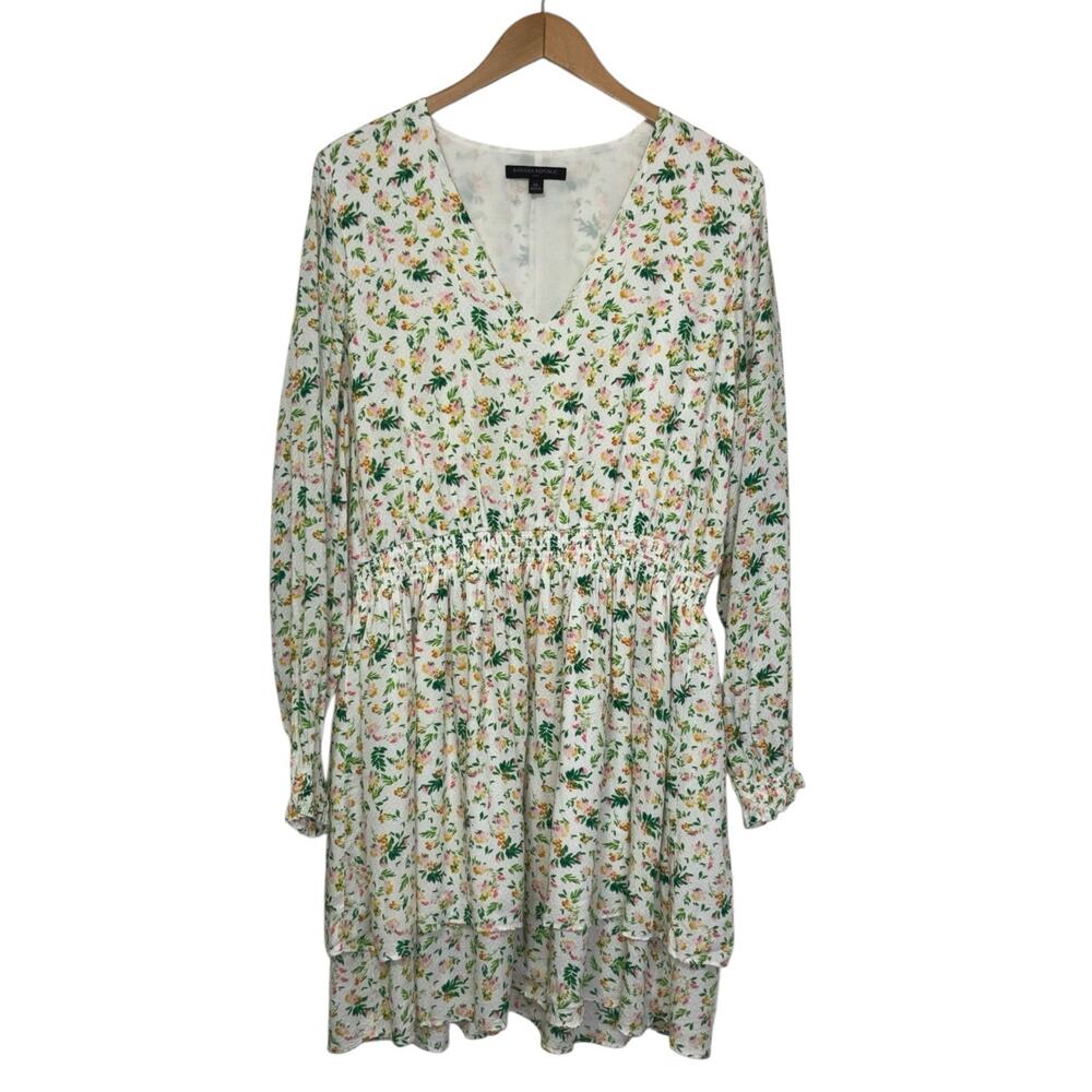 Banana Republic V-Neck Floral  Long Sleeved Dress Size XL - Picture 2 of 11